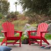Outdoor Patio Seating Garden Adirondack Chair in Red Heavy Duty Resin