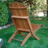 Outdoor Patio Armless Hardwood Adirondack Chair with Brown Wood Stain