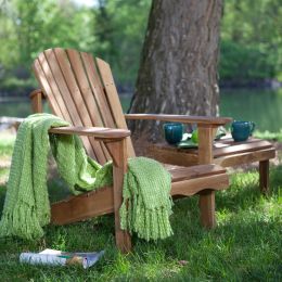 Solid Oak Wood Adirondack Chair with Linseed Oil Finish