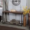 Solid Wood Top Sofa / Console Table with Metal Frame