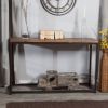 Solid Wood Top Sofa / Console Table with Metal Frame