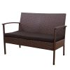 Brown 4-Piece Outdoor Rattan Patio Furniture Set