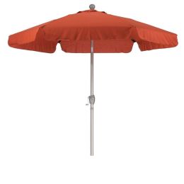 Brick Red 7.5-Ft Patio Umbrella with Tilt and Metal Pole in Champagne Finish
