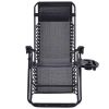 Set of 2 Black Folding Outdoor Zero Gravity Lounge Chair Recliner