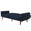 Blue Velvet Modern Mid-Century Style Upholstered Sleeper Sofa Bed