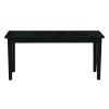 Solid Wood Entryway Accent Bench in Black