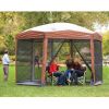 Instant 12ft x 10Ft Hexagon Screened Canopy Gazebo with Removable Insect Screen