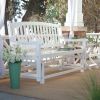 4-Ft Outdoor Patio Glider Chair Loveseat Bench in White Wood Finish