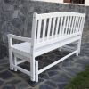 4-Ft Outdoor Patio Glider Chair Loveseat Bench in White Wood Finish