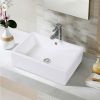 Contemporary 20-inch Bathroom Ceramic Vessel Sink in White