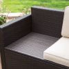Outdoor Brown Wicker Resin 4-Piece Patio Furniture Dinning Set
