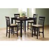 Dark Brown 5-Piece Dining Room Set with 4 Counter Height Barstools