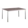 Modern Dining Table with Grey Chrome Frame and Wooden Top