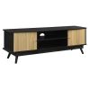 Modern Mid Century Style TV Stand in Espresso Light Oak Wood Finish