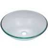 Crystal Clear Tempered Glass Round Bathroom Vessel Sink