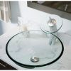 Crystal Clear Tempered Glass Round Bathroom Vessel Sink