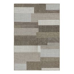 5' x 7'6 Brown Sand Modern Geometric Stripe Area Rug