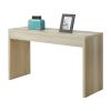 Contemporary Sofa Table Console Table in Weathered White Wood Finish