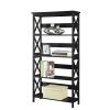 Glossy Black 5-Shelf Bookcase
