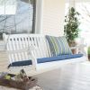 Outdoor Patio Deck 4-Ft Porch Swing in White Wood Finish