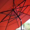 Outdoor 11-Ft Patio Umbrella with Push Button Tilt with Brick Red Orange Shade