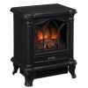 Black Freestanding Electric Stove Style Fireplace Space Heater
