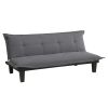 Charcoal Microfiber Click-Clack Futon Sofa Bed Lounger