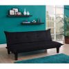 Black Microfiber Click-Clack Sleeper Sofa Bed Futon Lounger