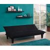 Black Microfiber Click-Clack Sleeper Sofa Bed Futon Lounger