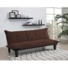 Modern Convertible Sofa Bed Futon Lounger in Brown Microfiber