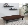 Modern Convertible Sofa Bed Futon Lounger in Brown Microfiber