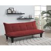 Contemporary Futon Style Sleeper Sofa Bed in Red Microfiber