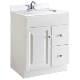 24-inch Modern Bathroom Vanity Cabinet Base in White Semi-Gloss