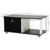 Simple Black and White Coffee Table with Bin Drawer