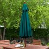 Commercial-Grade 9-Ft Patio Umbrella with Forest Green Sunbrella Canopy