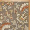 5'2" x 7'2" Tufted Cotton Area Rug Neutral Beige Yellow Orange Floral Pattern