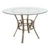 Round 45-inch Clear Glass Top Dining Table with Matte Gold Metal Frame