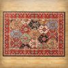 5'3" x 7'3" Area Rug in Red Blue Black Oriental Pattern