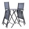 Outdoor 3-Piece Patio Furniture Folding Table Chair Set