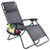 Set of 2 Grey Folding Outdoor Zero Gravity Lounge Chair Recliner