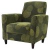 Contemporary Green Fabric Upholstered Flared Arm Accent Chair with Wood Legs