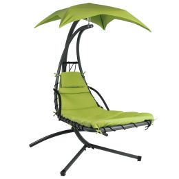 Lime Green Single Person Sturdy Modern Chaise Lounger Hammock Chair Porch Swing