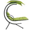 Lime Green Single Person Sturdy Modern Chaise Lounger Hammock Chair Porch Swing