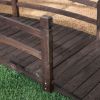 Dark Brown Stain Fir Wood 4-Ft Garden Bridge with Handrails