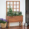 Raised Acacia Wood Planter with Trellis