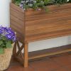 Raised Acacia Wood Planter with Trellis