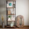 Living Room Kitchen Storage 4-Shelf Bookcase Bookshelf Vintage Industrial Style