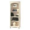 Elegant Display Shelf Bookcase with 5 Shelves in Antique White Wood Finish