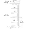 Elegant Display Shelf Bookcase with 5 Shelves in Antique White Wood Finish