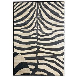 Zebra Hand-Woven bamboo Area Rug (5' x 8')